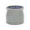 Gray Ceramic 51 Ounce Striped Round Distressed Pot Planter