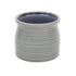 Gray Ceramic 51 Ounce Striped Round Distressed Pot Planter