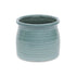Celadon Ceramic 51 Ounce Striped Round Distressed Pot Planter