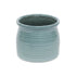Celadon Ceramic 51 Ounce Striped Round Distressed Pot Planter