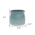 Celadon Ceramic 51 Ounce Striped Round Distressed Pot Planter