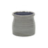 Gray Ceramic 51 Ounce Striped Round Distressed Pot Planter
