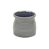 Gray Ceramic 51 Ounce Striped Round Distressed Pot Planter