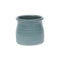 Celadon Ceramic 25 Ounce Striped Round Distressed Pot Planter