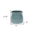 Celadon Ceramic 25 Ounce Striped Round Distressed Pot Planter