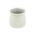 White Ceramic 25 Ounce Striped Round Distressed Pot Planter