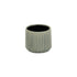 Green Ceramic 25 Ounce Striped Round Distressed Pot Planter