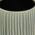 Green Ceramic 25 Ounce Striped Round Distressed Pot Planter