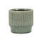 Green Ceramic 41 Ounce Striped Round Distressed Pot Planter