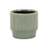 Green Ceramic 41 Ounce Striped Round Distressed Pot Planter