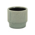 Green Ceramic 41 Ounce Striped Round Distressed Pot Planter