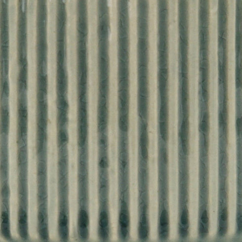 Green Ceramic 41 Ounce Striped Round Distressed Pot Planter