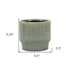 Green Ceramic 41 Ounce Striped Round Distressed Pot Planter