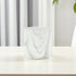 White And Gray Ceramic 41 Ounce Faux Marble Round Pot Planter