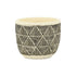 Black And White Ceramic 30 Ounce Geometric Round Distressed Pot Planter