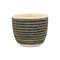 Black And White Ceramic 39 Ounce Dotted Round Distressed Pot Planter