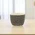 Black And White Ceramic 39 Ounce Dotted Round Distressed Pot Planter