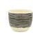 Black And White Ceramic 39 Ounce Striped Round Distressed Pot Planter