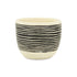 Black And White Ceramic 39 Ounce Striped Round Distressed Pot Planter