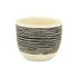 Black And White Ceramic 39 Ounce Striped Round Distressed Pot Planter