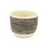 Black And White Ceramic 39 Ounce Striped Round Distressed Pot Planter