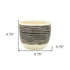 Black And White Ceramic 39 Ounce Striped Round Distressed Pot Planter