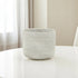 Light Gray Cement 39 Ounce Striped Round Distressed Pot Planter