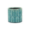 Turquoise Ceramic 22 Ounce Geometric Round Distressed Pot Planter