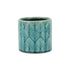 Turquoise Ceramic 22 Ounce Geometric Round Distressed Pot Planter