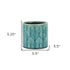 Turquoise Ceramic 22 Ounce Geometric Round Distressed Pot Planter