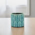 Turquoise Ceramic 22 Ounce Geometric Round Distressed Pot Planter