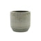Gray Ceramic 17 Ounce Striped Round Distressed Pot Planter