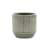 Gray Ceramic 17 Ounce Striped Round Distressed Pot Planter