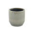 Gray Ceramic 17 Ounce Striped Round Distressed Pot Planter
