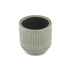 Gray Ceramic 17 Ounce Striped Round Distressed Pot Planter