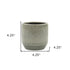 Gray Ceramic 17 Ounce Striped Round Distressed Pot Planter