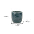 Teal Blue Ceramic 17 Ounce Dotted Round Distressed Pot Planter