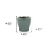 Blue Ceramic 22 Ounce Striped Round Distressed Pot Planter