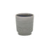 Gray Ceramic 19 Ounce Striped Round Distressed Pot Planter