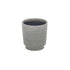 Gray Ceramic 19 Ounce Striped Round Distressed Pot Planter