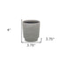Gray Ceramic 19 Ounce Striped Round Distressed Pot Planter