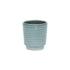 Green Ceramic 15 Ounce Striped Round Distressed Pot Planter