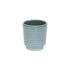 Green Ceramic 15 Ounce Striped Round Distressed Pot Planter
