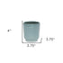 Green Ceramic 15 Ounce Striped Round Distressed Pot Planter