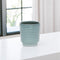 Green Ceramic 15 Ounce Striped Round Distressed Pot Planter