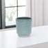 Green Ceramic 15 Ounce Striped Round Distressed Pot Planter