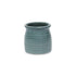 Green Ceramic 12 Ounce Striped Round Distressed Pot Planter