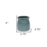 Green Ceramic 12 Ounce Striped Round Distressed Pot Planter