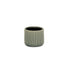 Beige And Green Ceramic 12 Ounce Striped Round Distressed Pot Planter