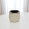 Beige And Gray Ceramic 12 Ounce Dotted Round Distressed Pot Planter